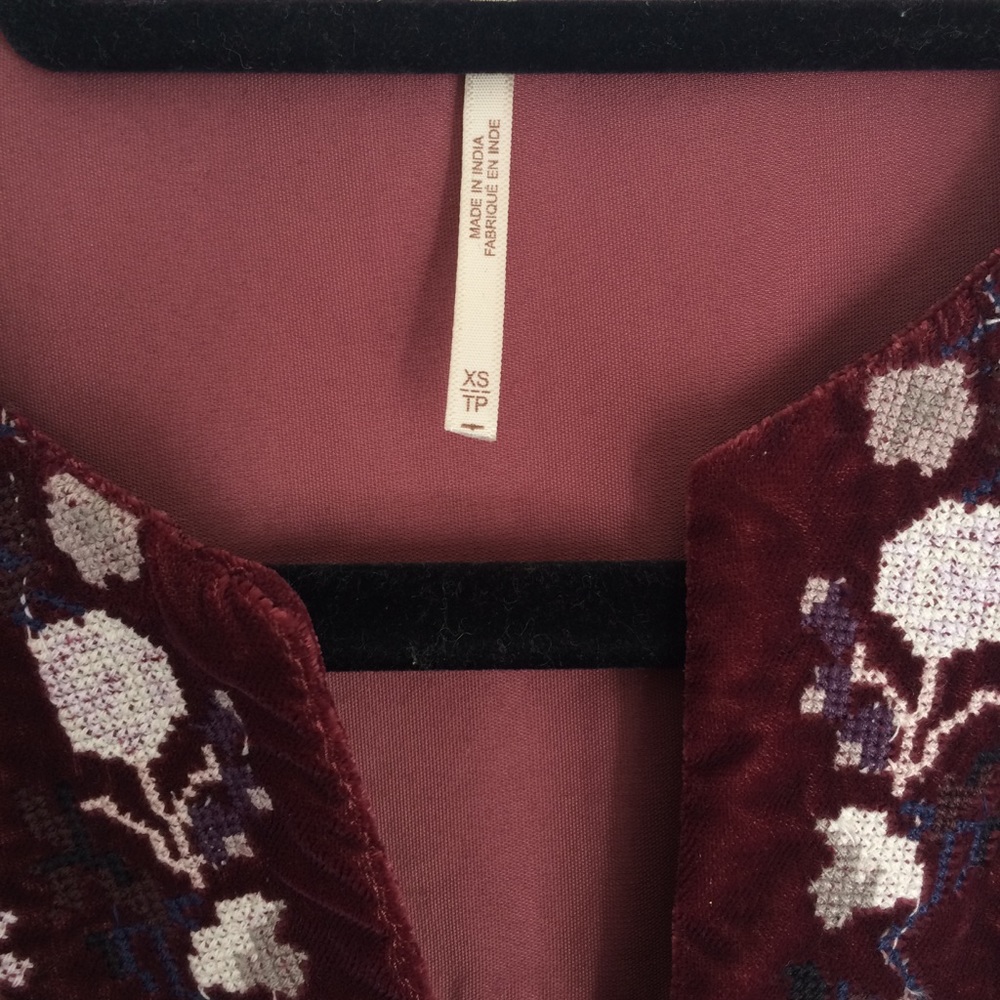 RARE Free People Velvet Burgundy Dress - Picture 4 of 4